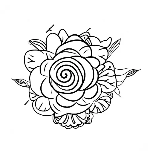 navalh com flores tattoo design idea