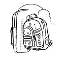 man with backpack tattoo design idea