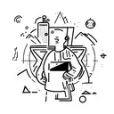 man with backpack tattoo design idea