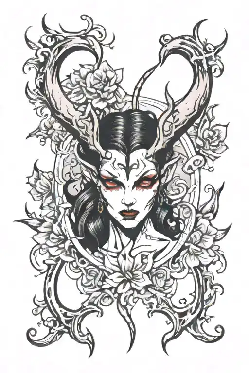 succubus motif symbolizing love tattoo design idea