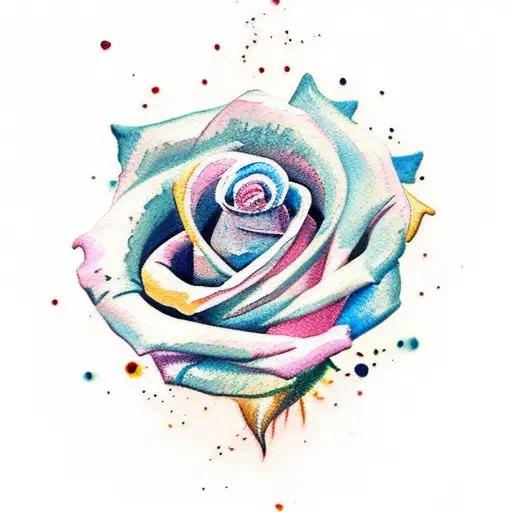 watercolor roses tattoo design idea