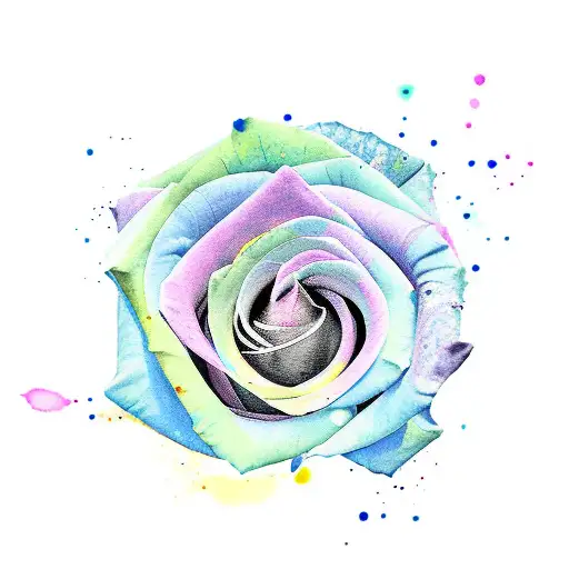 watercolor roses tattoo design idea