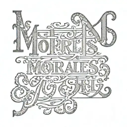 Morales letters stencil tattoo design idea