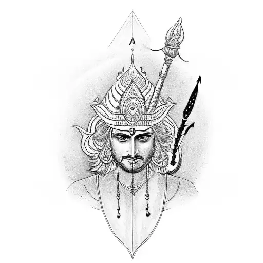 Arjun with bow and arrow on Craiyon