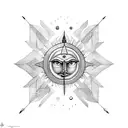 Mahabharat Karna with arrow and sun tattoo design idea