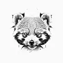 red panda with maple leaves tattoo design idea