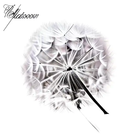 dandelion with the name Harley  tattoo design idea