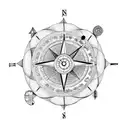  clock maze compass tattoo design idea