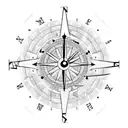  clock maze compass tattoo design idea