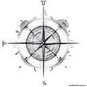  clock maze compass tattoo design idea
