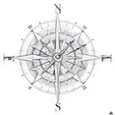  clock maze compass tattoo design idea
