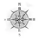  clock maze compass tattoo design idea