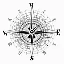  clock maze compass tattoo design idea