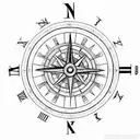  clock maze compass tattoo design idea