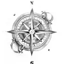 pirate compass tattoo design idea