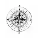 pirate compass tattoo design idea
