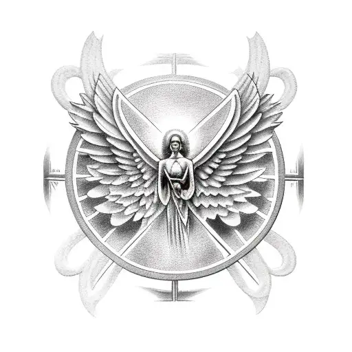 heavens gates tattoo designs with angels