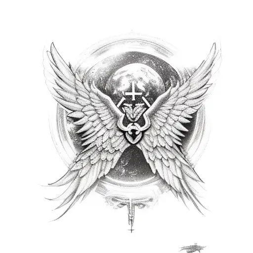 Cross w/ Gates of Heaven tattoo