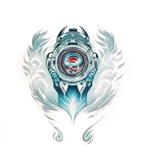 ocean space minions wolf tattoo design idea