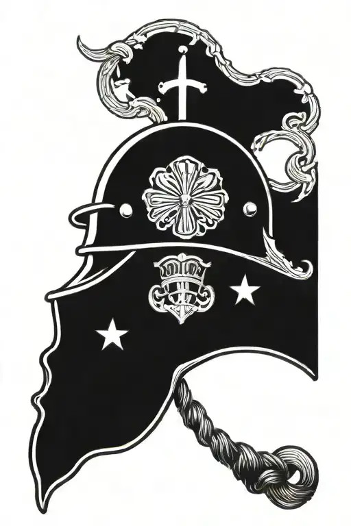 irish republic army helmet tattoo design idea