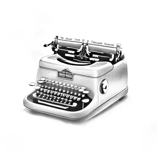 Vintage typewriter tattoo design idea