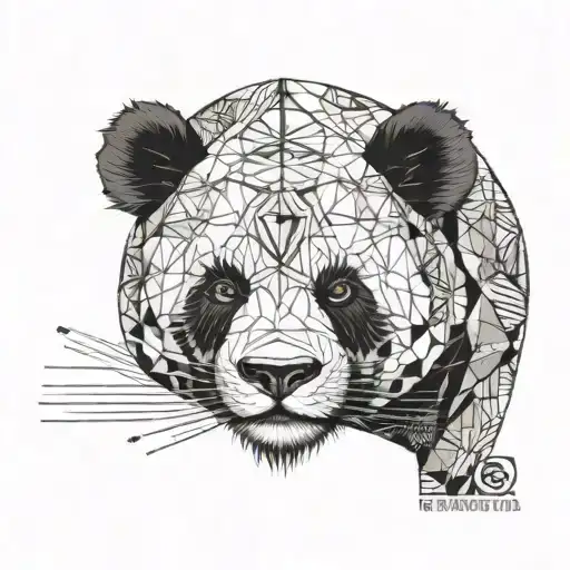 panda face ganster mandela style mixed for forearm tattoo design idea