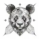 panda face ganster mandela style mixed tattoo design idea
