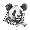 panda face ganster mandela style mixed tattoo design idea