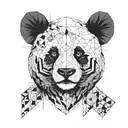 panda face ganster mandela style mixed tattoo design idea