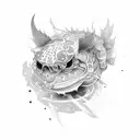 mdot with korean tattoo design idea