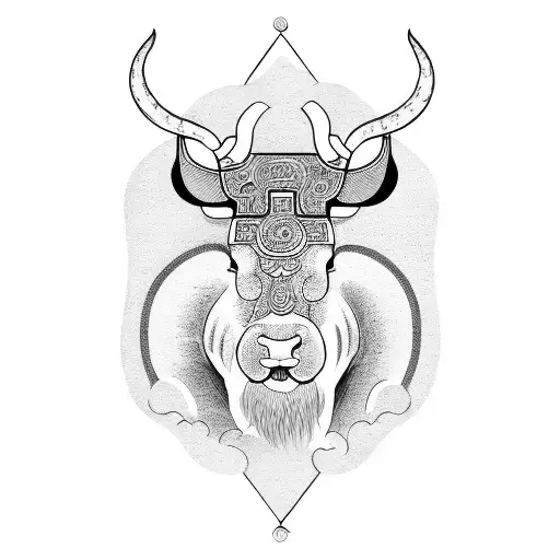 ox in Chinese with the number 85 tattoo design idea