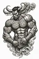 muay thai Taurus bull fighter tattoo design idea
