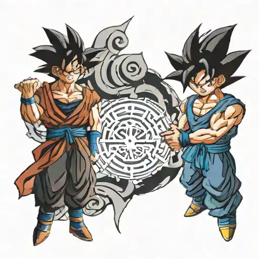 Goku black with Sukuna's Mark tattoo design idea