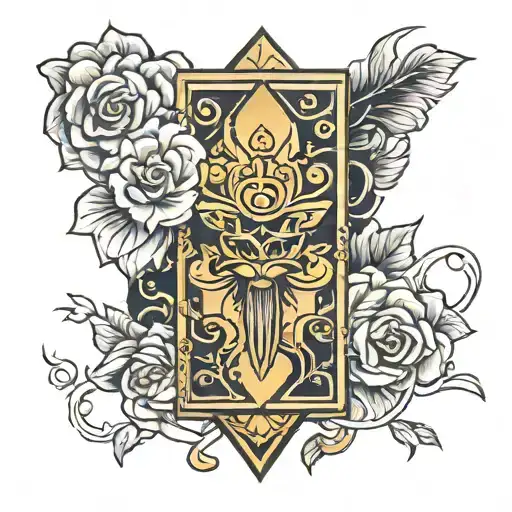 gold bar tattoo design idea