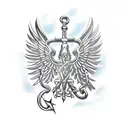 polish eagle carrying an anchor tattoo design idea