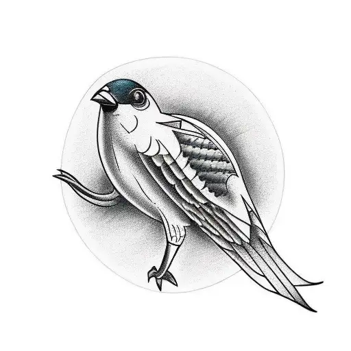 mechanical birds, black and grey, American style tattoo design idea