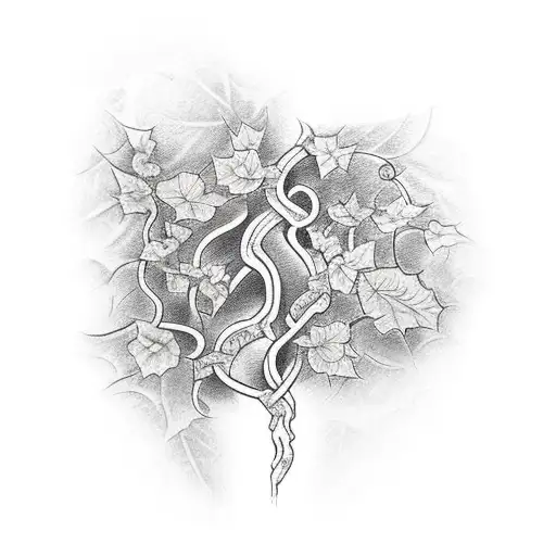 ivy vines and a path that represents a rough childhood tattoo design idea