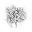 ivy vines and a path that represents a rough childhood tattoo design idea