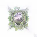 ivy vines and a path that represents a rough childhood tattoo design idea