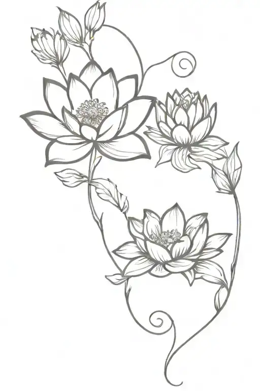 Lotus and Koi Fish tattoo design idea