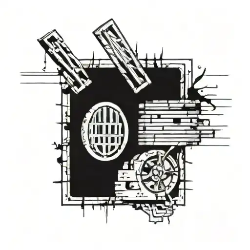 Incorporate elements of speed and movement into the 800 BLOCK tattoo, with jail bars as a subtle detail tattoo design idea