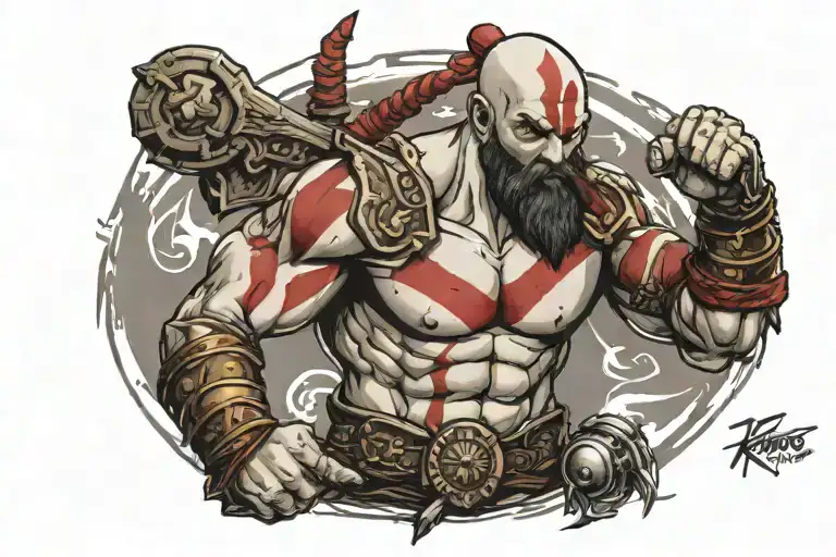 kratos tattoo design idea