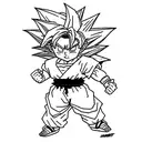kid goku standing in front of goku turning super saiyan for the first time  tattoo design idea