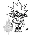 kid goku standing in front of goku turning super saiyan for the first time  tattoo design idea