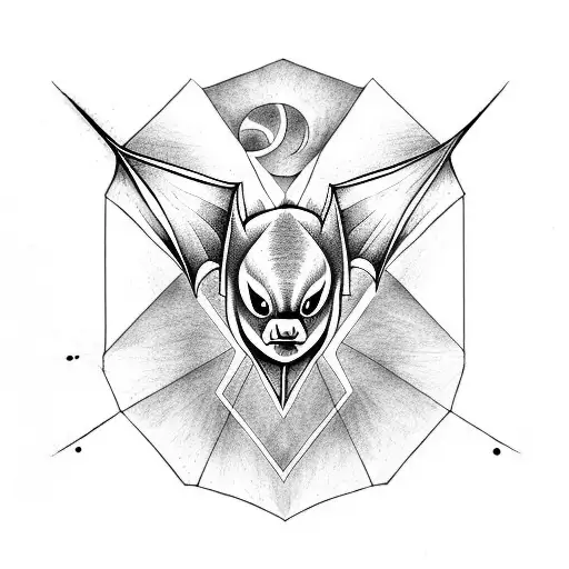 cute bat tattoo design idea