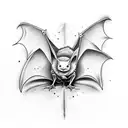 cute bat tattoo design idea