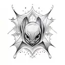 cute bat tattoo design idea