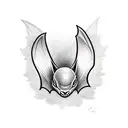 cute bat tattoo design idea