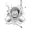 Luffy attack zoro one piece tattoo design idea