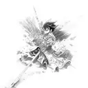 Luffy attack zoro tattoo design idea